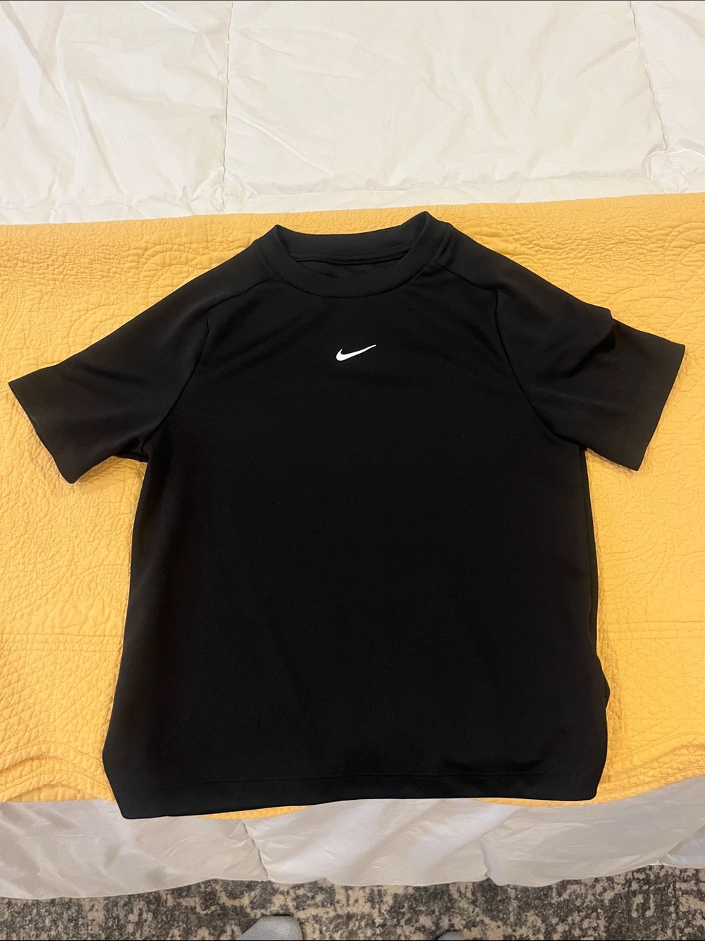 Nike Black Short Sleeve Tee with White Swoosh Logo
